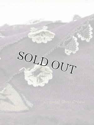 画像3: カスタモヌ｜トスヤ｜木版・アンティークオヤスカーフ｜イーネオヤ・シルク糸｜ボルドー