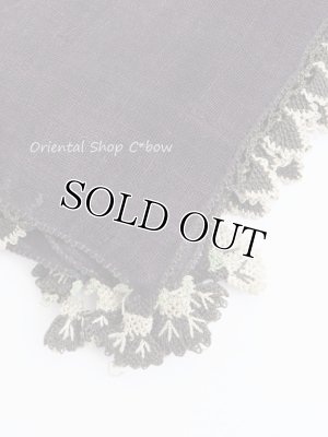 画像1: カスタモヌ｜トスヤ｜木版・アンティークオヤスカーフ｜イーネオヤ・シルク糸｜ボルドー