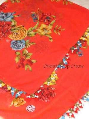 画像7: ブルサ：イズニック（ムシュクレ）｜オヤスカーフ｜大きなイーネオヤ（人工シルク糸）｜コーラル