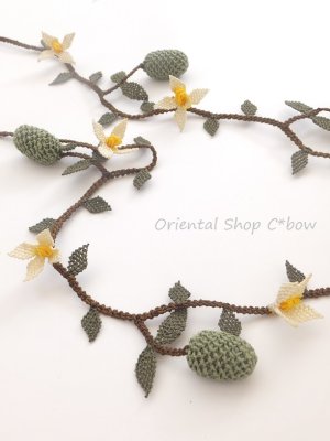 画像4: 日本在庫分★C*bowオリジナル★シルクイーネオヤ：ネックレス｜ロング｜オリーブ・モスグリーン