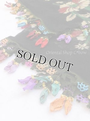 画像4: キュタフヤ・タウシャンル：アンティークオヤスカーフ｜シルク糸｜トムルジュック・蕾のオヤ