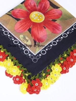 画像3: バルッケシル：大判トゥーオヤスカーフ｜ミッドナイトブルー×イエローレッド