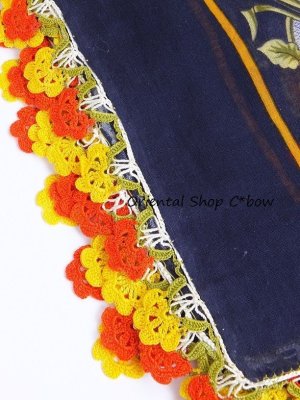 画像6: バルッケシル：大判トゥーオヤスカーフ｜濃紺×イエローレッド