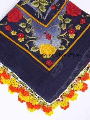 画像2: バルッケシル：大判トゥーオヤスカーフ｜濃紺×イエローレッド