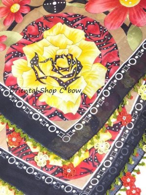 画像11: バルッケシル：大判トゥーオヤスカーフ｜ミッドナイトブルー×イエローレッド