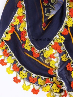 画像7: バルッケシル：大判トゥーオヤスカーフ｜濃紺×イエローレッド