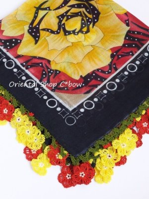 画像13: バルッケシル：大判トゥーオヤスカーフ｜ミッドナイトブルー×イエローレッド