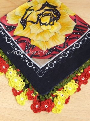 画像2: バルッケシル：大判トゥーオヤスカーフ｜ミッドナイトブルー×イエローレッド