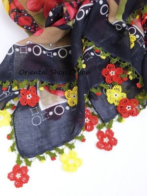 画像6: バルッケシル：大判トゥーオヤスカーフ｜ミッドナイトブルー×イエローレッド