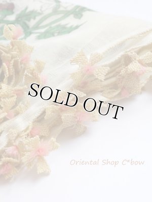 画像2: オデミシュ｜アンティークオヤスカーフ｜珍しいナイロン糸イーネオヤ｜クリーム