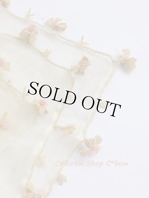 画像6: オデミシュ｜アンティークオヤスカーフ｜珍しいナイロン糸イーネオヤ｜クリーム