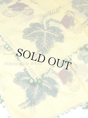 画像7: オデミシュ｜アンティークオヤスカーフ｜シルク糸イーネオヤ｜イエローグリーン・鳥