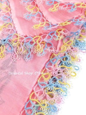 画像4: カッパドキア：メキッキオヤ・アンティークオヤスカーフ｜ピンク×グラデ