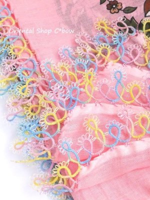 画像2: カッパドキア：メキッキオヤ・アンティークオヤスカーフ｜ピンク×グラデ