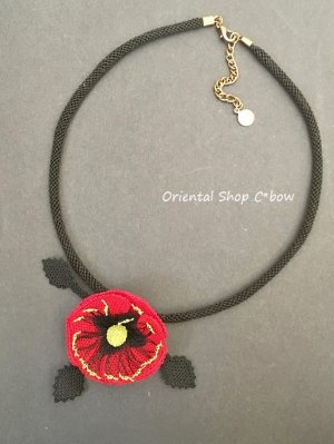 画像3: 日本発送★シルクイーネオヤネックレス：ひなげし