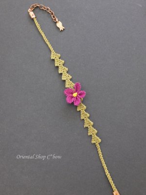 画像3: シルクイーネオヤブレスレット｜１つ花｜パープル