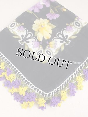 画像2: バルッケシル：大判トゥーオヤスカーフ｜ブラック×レモンパープル