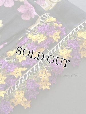 画像3: バルッケシル：大判トゥーオヤスカーフ｜ブラック×レモンパープル