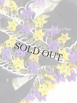 画像5: バルッケシル：大判トゥーオヤスカーフ｜ブラック×レモンパープル