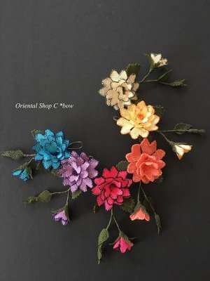 画像7: 日本発送★シルクイーネオヤブローチ｜つぼみ付き薔薇｜ライラック