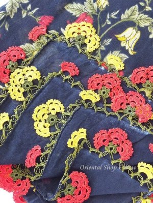 画像7: バルッケシル：大判トゥーオヤスカーフ｜ブラック×レッドイエロー