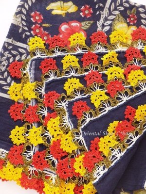 画像5: バルッケシル：大判トゥーオヤスカーフ｜濃紺×レッド・イエロー