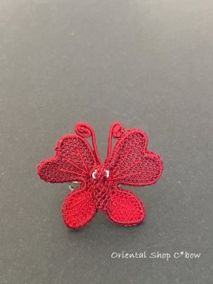 画像6: 日本発送★シルクイーネオヤリング｜ちょうちょう｜レッド系