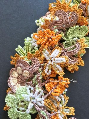 画像3: 華やか☆ビジューネックレス☆ボリューム・オヤ｜オレンジ系