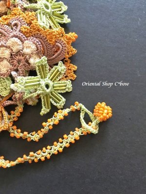 画像7: 華やか☆ビジューネックレス☆ボリューム・オヤ｜オレンジ系