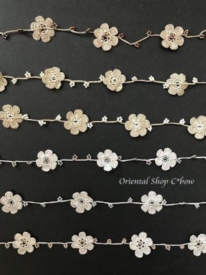 画像6: アレンジ自在★トゥー・ボンジュックオヤ｜小花のラリエット｜シルバー×パステルオーロラ