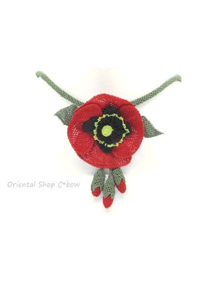 画像6: 日本発送★シルクイーネオヤネックレス｜ひなげし