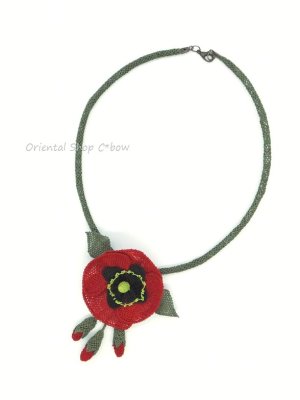 画像5: 日本発送★シルクイーネオヤネックレス｜ひなげし