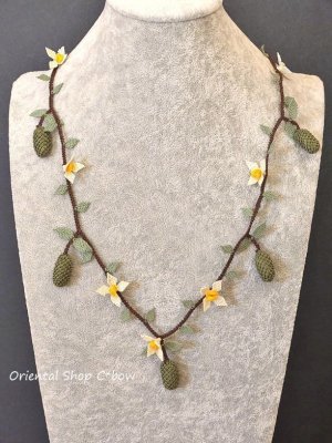 画像3: 日本在庫分★C*bowオリジナル★シルクイーネオヤ：ネックレス｜ロング｜オリーブ・モスグリーン