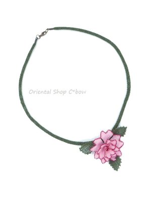 画像4: 日本発送★シルクイーネオヤネックレス｜薔薇｜ライトピンク