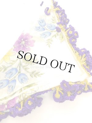 画像6: オデミシュ・ヴィンテージ｜アンティークオヤスカーフ｜シルク糸イーネオヤ｜パープル