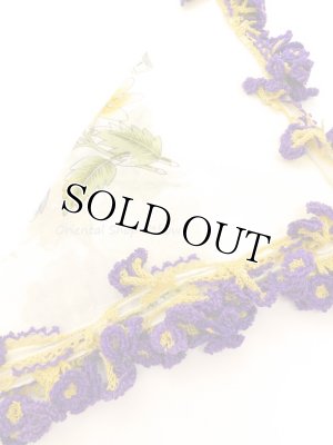 画像5: オデミシュ・ヴィンテージ｜アンティークオヤスカーフ｜シルク糸イーネオヤ｜パープル