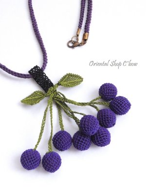 画像4: 日本発送★シルクイーネオヤネックレス｜ころころん葡萄｜パープル