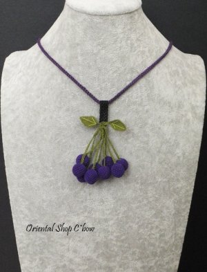 画像5: 日本発送★シルクイーネオヤネックレス｜ころころん葡萄｜パープル