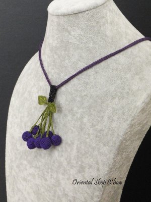 画像6: 日本発送★シルクイーネオヤネックレス｜ころころん葡萄｜パープル