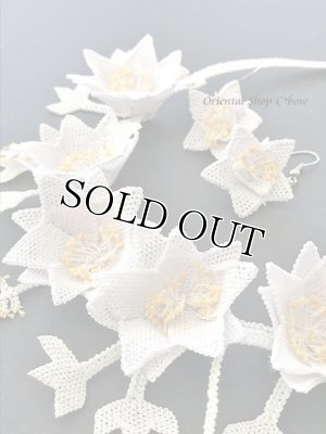 画像12: シルクイーネオヤネックレス：ボリューム水仙・・クレマチス｜花嫁｜ピアスセット