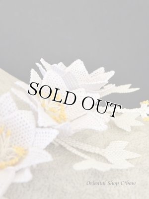 画像8: シルクイーネオヤネックレス：ボリューム水仙・・クレマチス｜花嫁｜ピアスセット