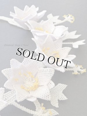 画像10: シルクイーネオヤネックレス：ボリューム水仙・・クレマチス｜花嫁｜ピアスセット