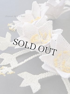 画像11: シルクイーネオヤネックレス：ボリューム水仙・・クレマチス｜花嫁｜ピアスセット