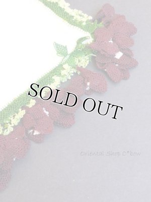 画像2: アイドゥン｜アンティークオヤスカーフ｜シルク糸｜ボルドー