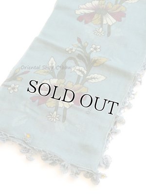 画像7: オデミシュ｜アンティークオヤスカーフ｜シルク糸イーネオヤ｜アンティークブルー