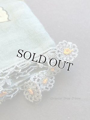 画像5: オデミシュ｜アンティークオヤスカーフ｜シルク糸イーネオヤ｜アンティークブルー