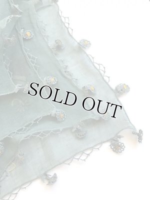 画像6: オデミシュ｜アンティークオヤスカーフ｜シルク糸イーネオヤ｜アンティークブルー