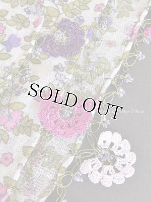 画像4: カッパドキア☆オヤ付コットン花・細長スカーフ・小花柄｜パープル系