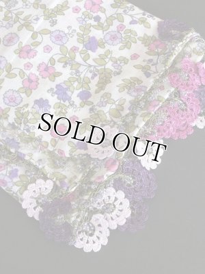 画像5: カッパドキア☆オヤ付コットン花・細長スカーフ・小花柄｜パープル系