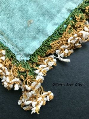 画像3: マルマラ地方：薄手木版アンティークオヤスカーフ｜面白いイプリッキオヤ｜アンティークブルー